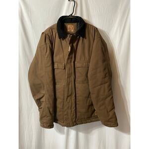 Berne Heartland Washed Duck Canvas Lined Chore Coat XL Tall Workwear Barn Chore